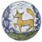 A LAMBETH DELFT POLYCHROME 'FOX' DISH  