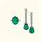 A PAIR OF EMERALD EAR PENDANTS AND A RING