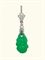 AN ART DECO JADE, DIAMOND AND PEARL PENDANT