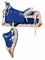 A BLUE PLASTIC SADDLE  