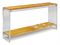 A SIENA MARBLE AND PERSPEX TWO-TIER CONSOLE