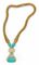 A DIAMOND, TURQUOISE AND GOLD NECKLACE