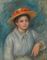 Portrait de femme au chapeau fleuri  
