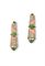 A PAIR OF CORAL, PERIDOT AND DIAMOND EAR