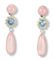 AN OPAL, AQUAMARINE AND SEED PEARL EAR