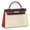 A TRI-COLOUR BOX LEATHER 'KELLY' BAG  