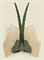 'ARGUS' A PATINATED BRONZE AND ALABASTER WALL SCONCE, CIRCA