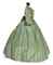 AN EMERALD GREEN STRIPED TAFFETA AFTERNOON