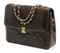 A CHOCOLATE LEATHER QUILTED HANDBAG  