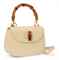 A CREAM BOX LEATHER 'BAMBOO' BAG  