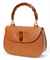 A TERRACOTTA PIGSKIN LEATHER 'BAMBOO' BAG