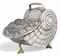 A SILVER-PLATED METAL 'NAUTILUS-SHELL' COAL