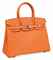 AN ORANGE OSTRICH 'BIRKIN' BAG  
