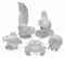 A GROUP OF LALIQUE MOULDED AND FROSTED