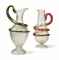 TWO MOULDED 'ICE GLASS' WATER JUGS  