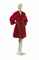 A RED MOHAIR LEATHER TRIMMED AND