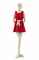 A TIZIANI RED SILK CHANTUNG MINIDRESS WITH