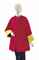 A VERSACE EVENING COAT OF SCARLET RIBBED