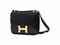 A BLACK BOX LEATHER 'CONSTANCE' BAG  