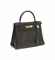 A CHOCOLATE BROWN BOX LEATHER 'KELLY' BAG