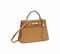 A GOLD LEATHER 'KELLY' BAG  