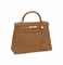 A GOLD LEATHER 'KELLY' BAG  