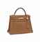 A GOLD LEATHER 'KELLY' BAG  