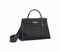 A NAVY BLUE LEATHER 'KELLY' BAG  