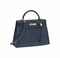A NAVY BLUE LEATHER 'KELLY' BAG  