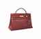 A ROUGE FONCE LEATHER 'KELLY' BAG