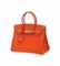 AN ORANGE MATT CROCODILE 'BIRKIN'