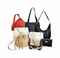 EIGHT LEATHER AND LINEN BAGS, 