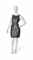 A GUNMETAL GREY LUREX AND SILK SHIFT DRESS