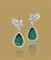 A PAIR OF EMERALD AND DIAMOND EARRINGS  