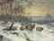 A shepherd with his flock in a Winter