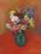 Flowers with Red Tablecloth  