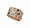 A RETRO DIAMOND, MULTI-GEM AND GOLD BANGLE