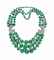 A THREE-STRAND EMERALD BEAD AND DIAMOND