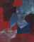 Composition bleue, rouge et mauve  