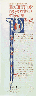 SAINT PAUL PREACHING, in an initial P on the verso of a half-leaf from a Bible, ILLUMINATED MANUSCRIPT ON VELLUM