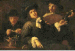 The Five Senses: three men smoking, drinking and making music  