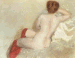 Nude with red Stockings  