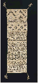 A fine needlelace linen sampler, comprising a series of cutwork and Reticella bands, featuring button hold triangles and loops and including stylised X and S details, with tassels to each corner, 28 x 9in. (71 x 23cm), Italian mid 16th century