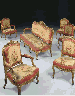 A Napoleon III giltwood and Aubusson six-piece salon suite  