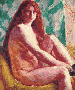 Seated nude with red hair  