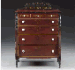A PAINTED AND STENCILLED CHERRYWOOD AND PINE CHEST-OF-DRAWERS  