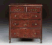 A PAINTED AND STENCILLED CHERRYWOOD AND PINE CHEST-OF-DRAWERS  