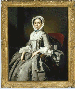 Portrait of a Lady, three-quarter length, seated in a grey silk dress and white bonnet 