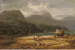 Harvesters by a mountain lake  