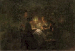 Sewing by lamplight  